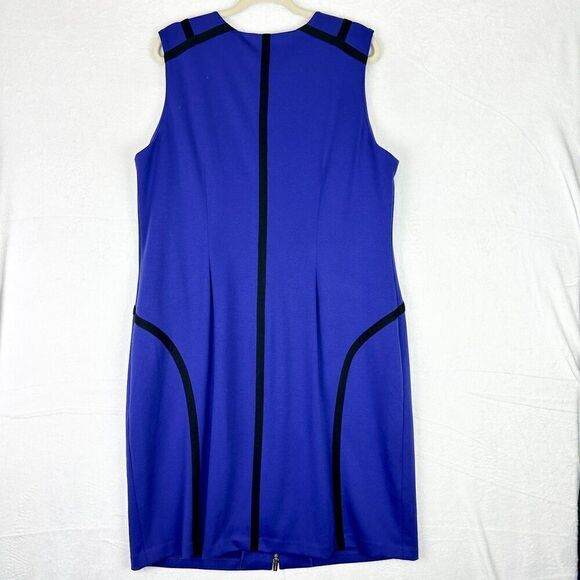 Calvin Klein Zip Front Sleeveless Sheath Dress Size 20W Office Career Church - Picture 2 of 8